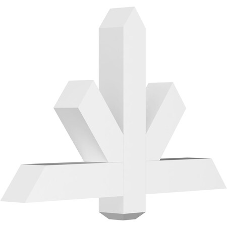 Ekena Millwork Kennewick Architectural Grade PVC Gable Bracket, 36"W x 22 1/2"H x 4"D x 4"F, 15/12 Pitch GBP036X23X0404KEN00